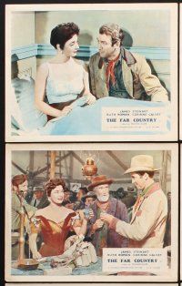 6z736 FAR COUNTRY 8 color English FOH LCs '55 James Stewart, Ruth Roman, directed by Anthony Mann!