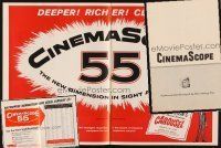 7a017 LOT OF 3 PROMOTIONAL CINEMASCOPE ITEMS '56 deeper! richer! clearer!