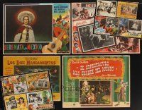 7a034 LOT OF 40 MEXICAN LOBBY CARDS '50 - '59 Ten Commandments & many others!