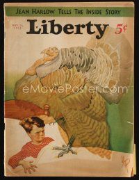 7a184 LIBERTY magazine November 26, 1932 art by H.R. McBride, Jean Harlow's inside story!
