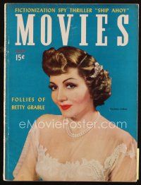 7a160 MODERN MOVIES magazine July 1942 pretty Claudette Colbert starring in Palm Beach Story!