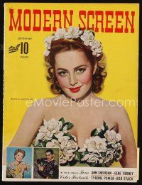 7a135 MODERN SCREEN magazine September 1942 art of sexy Olivia De Havilland in Princess O'Rourke!