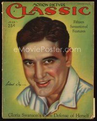 7a147 MOTION PICTURE CLASSIC magazine July 1926 great artwork portrait of Richard Dix by Don Reed!