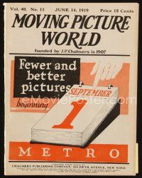 7a073 MOVING PICTURE WORLD exhibitor magazine June 14, 1919 Fairbanks, Elmo Lincoln, Mutt & Jeff!