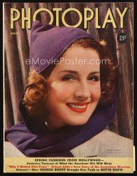 7a103 PHOTOPLAY magazine April 1939 smiling portrait of beautiful Norma Shearer by Paul Hesse!