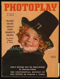 7a098 PHOTOPLAY magazine March 1936 portrait of little pilgrim Shirley Temple by Hurrell!