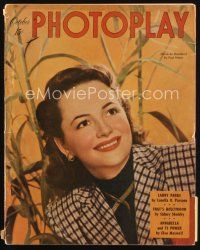 7a107 PHOTOPLAY magazine October 1947 smiling portrait of Olivia De Havilland by Paul Hesse!