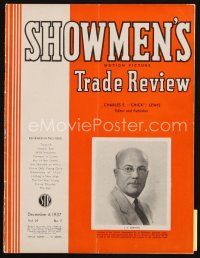 7a091 SHOWMEN'S TRADE REVIEW exhibitor magazine Dec 4, 1937 Stewart & Young in Navy Blue & Gold!