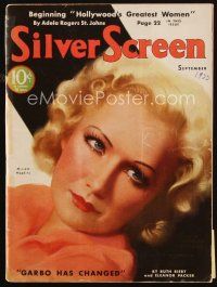 7a115 SILVER SCREEN magazine September 1933 art of sexy Miriam Hopkins by John Rolston Clarke!