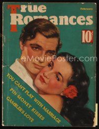 7a181 TRUE ROMANCES magazine February 1936 art of Clark Gable sexy & Mamo by Georgia Warren!
