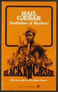 7a393 BLACK CAESAR pressbook '73 AIP blaxploitation, Fred Williamson is the Godfather of Harlem!