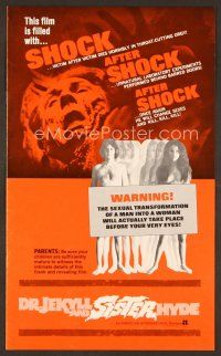 7a412 DR. JEKYLL & SISTER HYDE pressbook '72 transformation of man to woman actually takes place!