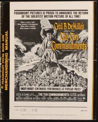 7a492 TEN COMMANDMENTS pressbook R66 Cecil B. DeMille classic starring Charlton Heston & Yul Brynner