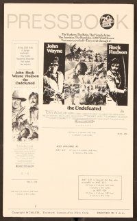 7a497 UNDEFEATED pressbook '69 John Wayne & Rock Hudson rode where no one else dared!