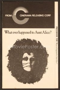 7a500 WHAT EVER HAPPENED TO AUNT ALICE? pressbook '69 creepy c/u of woman buried up to her face!