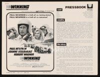 7a503 WINNING pressbook R73 Paul Newman, Joanne Woodward, Indy car racing art!
