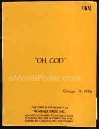 7a318 OH GOD revised final draft script October 19, 1976, screenplay by Carl Reiner!