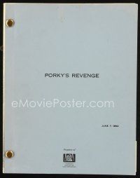 7a321 PORKY'S REVENGE first revised draft script June 7, 1984, screenplay by Steinberg & Komack!