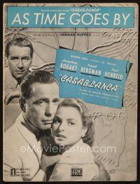 7a329 CASABLANCA sheet music '42 Humphrey Bogart, Ingrid Bergman, classic As Time Goes By!