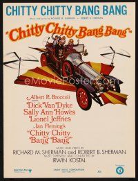 7a330 CHITTY CHITTY BANG BANG sheet music '69 Dick Van Dyke, art of flying car. the title song!