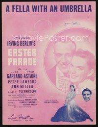 7a334 EASTER PARADE sheet music '48 Judy Garland & Fred Astaire, A Fella With An Umbrella!