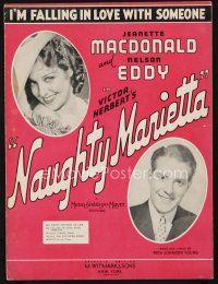 7a358 NAUGHTY MARIETTA sheet music '35 MacDonald & Eddy, I'm Falling In Love With Someone!