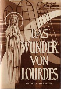 7a257 LOURDES & ITS MIRACLES German program '55 Georges Rouguier French religious documentary!