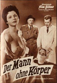 7a258 MAN WITHOUT A BODY German program '59 wacky horror, many images of sexy Nadja Regin!