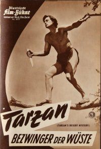 7a274 TARZAN'S DESERT MYSTERY German program '59 Weissmuller, Sheffield & Cheetah, different!