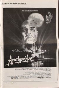 7a388 APOCALYPSE NOW pressbook '79 Francis Ford Coppola, classic Bob Peak art of Brando & Sheen!