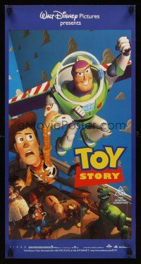 7b031 TOY STORY Aust daybill '96 Disney & Pixar cartoon, great image of Buzz, Woody & cast!