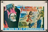 7b480 BIG BUST-OUT Belgian '72 Vonetta McGee, wild artwork of nun, girls in knifefight!