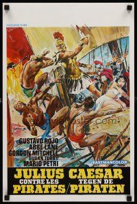 7b484 CAESAR AGAINST THE PIRATES Belgian '62 Giulio Cesare Contro I Pirati, cool action art!