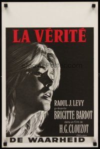 7b529 LA VERITE Belgian '60 super sexy Brigitte Bardot, Henri-Georges Clouzot, The Truth!