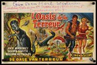 7b531 LAND UNKNOWN Belgian '57 a paradise of hidden terrors, great different art of dinosaus!