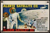 7b558 MOON ZERO TWO Belgian '69 the first moon western, cool art of astronauts in space!