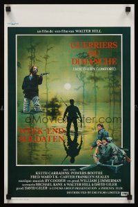 7b592 SOUTHERN COMFORT Belgian '81 Walter Hill, Keith Carradine, cool image of hunters in swamp!