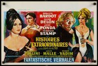 7b594 SPIRITS OF THE DEAD Belgian '69 Fellini, different art of sexy Bardot & Fonda!