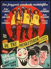 7b306 BLADES OF THE MUSKETEERS/OLIVER THE EIGHTH Danish '50s double-bill, Laurel & Hardy!