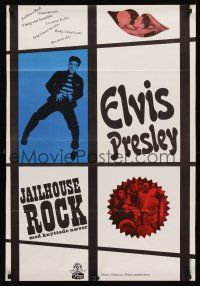 7b326 JAILHOUSE ROCK Danish R60s cool different art of Elvis Presley by Bassett & Vedel!