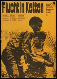 7b069 DEFIANT ONES style A East German 16x23 '72 escaped cons Tony Curtis & Sidney Poitier!