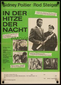7b070 IN THE HEAT OF THE NIGHT East German 16x23 '70 Sidney Poitier, Rod Steiger, Warren Oates!