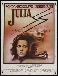 7b655 JULIA French 23x32 '77 artwork of Jane Fonda & Vanessa Redgrave by Ferracci!