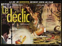 7b680 TURN-ON French 23x32 '85 wild artwork of alligator attacking sexy bound girl by Manara!