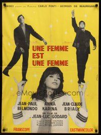 7b684 WOMAN IS A WOMAN French 23x32 '61 Jean-Luc Godard's Une femme est une femme,Belmondo, Karina