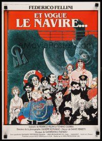 7b692 AND THE SHIP SAILS ON French 15x21 '83 Federico Fellini's E la nave va, art by Jacques Tardi!
