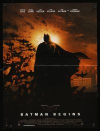 7b701 BATMAN BEGINS French 15x21 '05 great image of Christian Bale as the Caped Crusader!