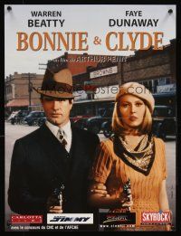 7b708 BONNIE & CLYDE French 15x21 R00 notorious crime duo Warren Beatty & Faye Dunaway!