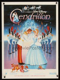 7b720 CINDERELLA French 15x21 R80s Walt Disney classic romantic musical fantasy cartoon!
