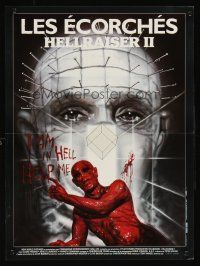 7b749 HELLBOUND: HELLRAISER II French 15x21 '89 Clive Barker, great different horror art by Landi!